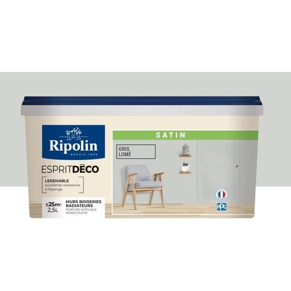 RIPOLIN ESPRIT DECO GRIS LOME SATIN - 2.5 L