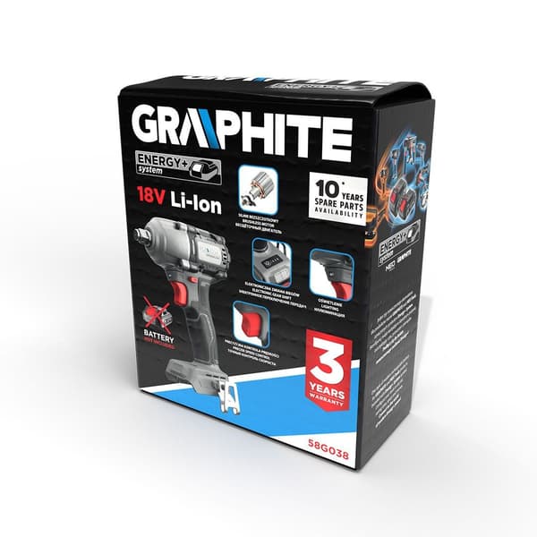 GRAPHITE Brushless Impact Wrench 450Nm Energy+