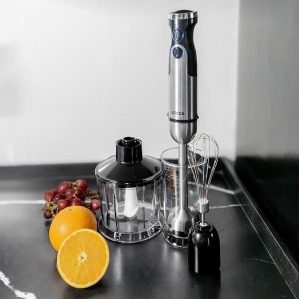 JOCCA Hand Blender - 1200 W - With Accessories - Black and Grey