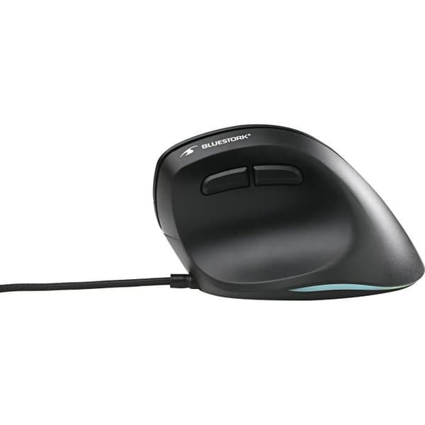 Bluestork Ergonomic Vertical Wired Mouse - ERGO LUMI WIRED - Black
