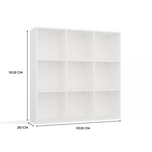 MALAX 3x3 H White Shelving Unit