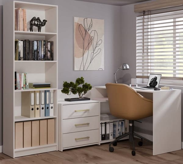Dany Kashmir Corner Desk Set with 3 Drawers Model DANY