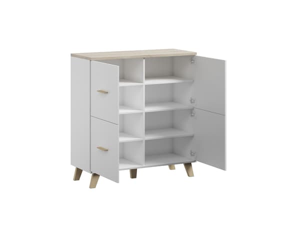 Cama Sideboard LOTTA 110 4D White + Sonoma Oak