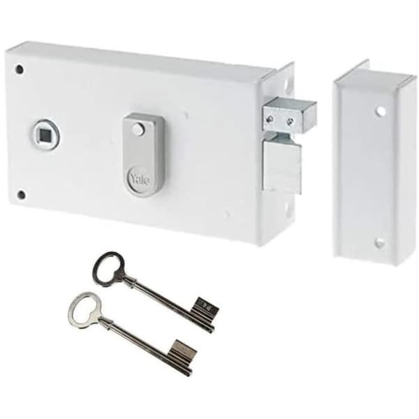 YALE Horizontal Mortise Lock - YAH37D - White - 2 Keys - Right-Hand Version