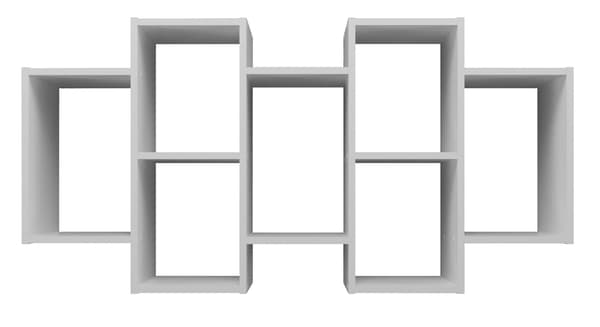 BILBAO 7.0 Wall-Mounted Bookcase Matte White 129.5x65x20 cm