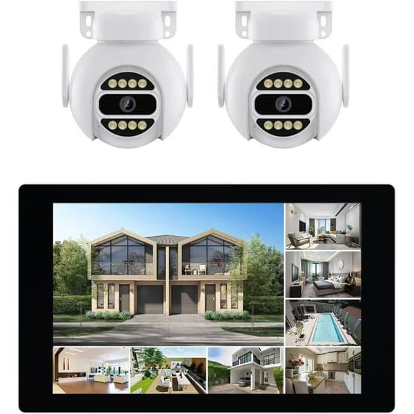 LINK2HOME 2-Camera Motorized Kit - HD, 10.1" Touchscreen, 3MP, Night Vision, IP66