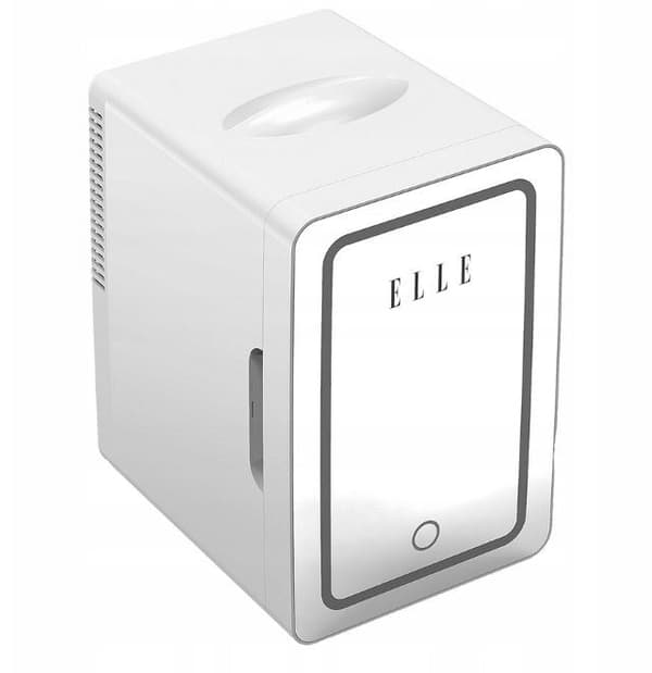 ELLE 4 L Mini Fridge with LED Makeup Mirror White