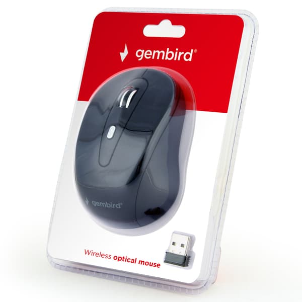 Gembird Wireless Mouse Black 6 Buttons 800-1600 DPI 6b-01