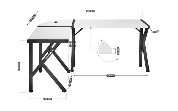 Huzaro Hero 6.3 - Gaming Desk White