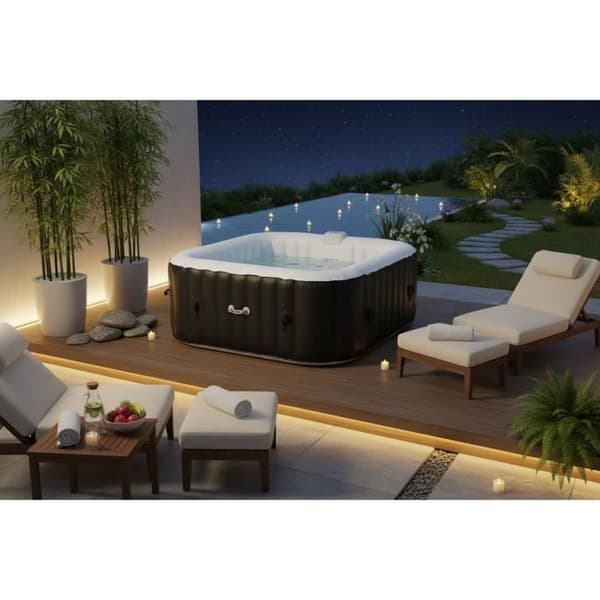 SUNSPA Inflatable Spa - AC02 - 185 x 65 cm - 6 Seats - Square