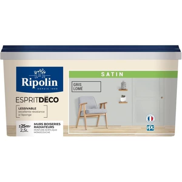 RIPOLIN ESPRIT DECO GRIS LOME SATIN - 2.5 L