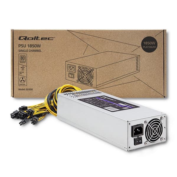 Qoltec Power Supply 1850W 80 Plus Platinum PCI-E Data Mining