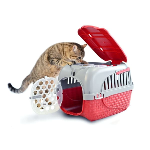 Bama Pet Transport Box 52x33x34 cm Red/Silver
