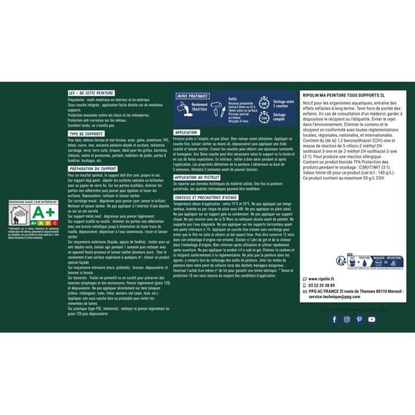Ripolin Multi-surface Paint - Basque Green - Matte - 2 L