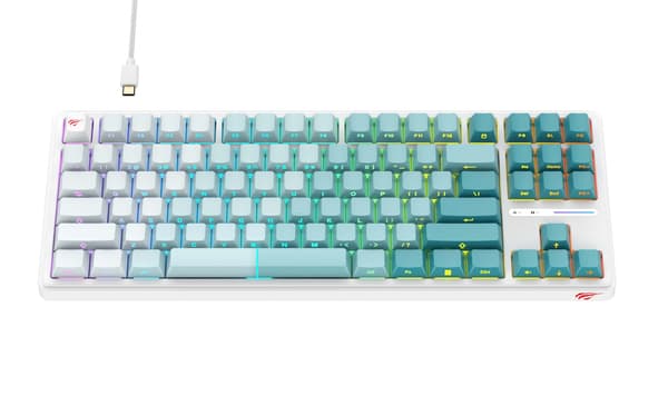 Havit KB901L Gaming Keyboard White-Green - Wired, RGB LED Backlight