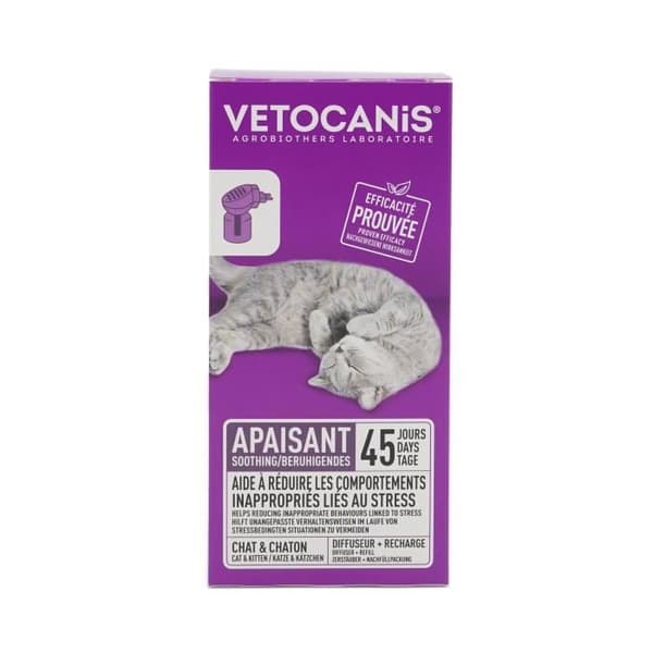 VETOCANIS Anti-Stress Diffuser + Refill - For Cats, 45 Days