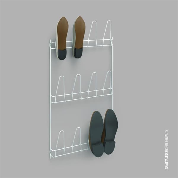 Metaltex Wall Shoe Rack 6 Pairs 41x77 cm White