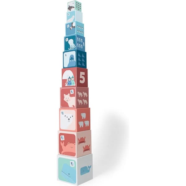 BS Toys Stacking Tower - Fun Game for All Ages - Build Higher Without Falling