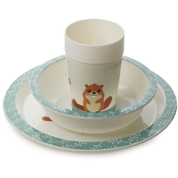 THERMOBABY My First Microwave Meal Set - Castor - Plate, Bowl, Cup