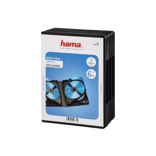 Hama DVD Box 6 Capacity - Black - 3 Pack