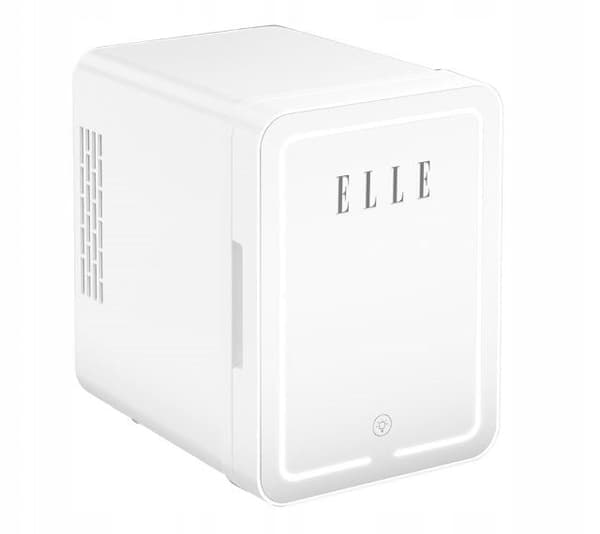 ELLE 4 L Mini Fridge with LED Makeup Mirror White