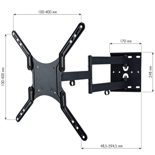 Techly 23-55 Universal LCD TV Wall Mount Bracket Black ICA-PLB 136 M