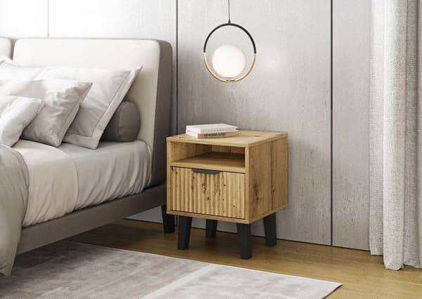 SCANDI 1S Slim Nightstand Artisan Oak