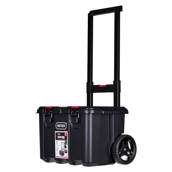 Keter Stack N Roll Cart - Toolbox on Wheels - Durable Rolling Base