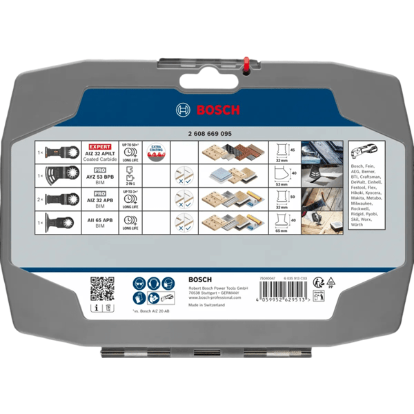 Bosch Professional Electrician and Drywaller Set - 5 pcs - Oscillating Blades for Multi-Tools