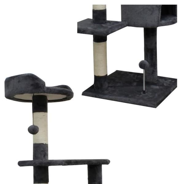 JASPER Cat Tree - 40 x 40 x 114 cm - 3 Platforms, 1 Hideaway, Scratching Posts