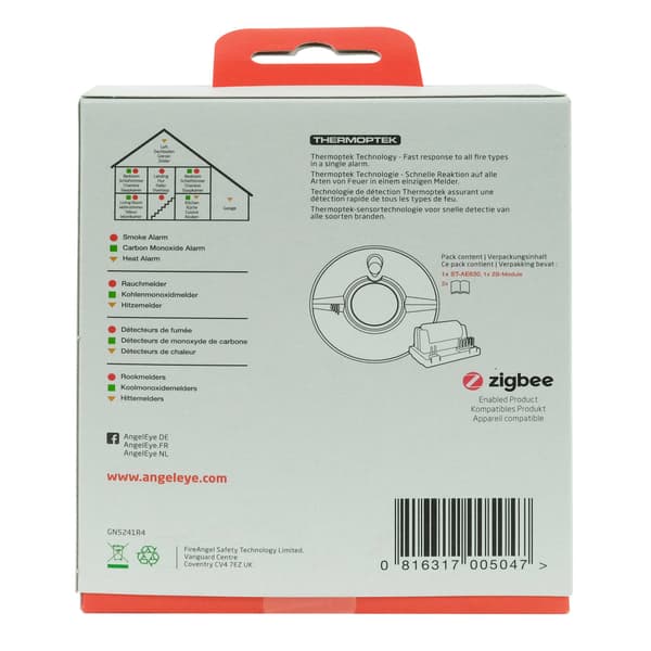 AngelEye Smoke Detector Zigbee 10 Years White AE