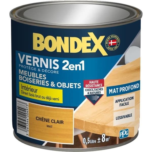 BONDEX Light Matte Oak Wood Varnish - 0.5 L
