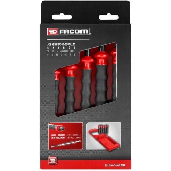 FACOM Cable Pin Punch Set - 249.GPB - Diameters 3 to 8 mm - Storage Box