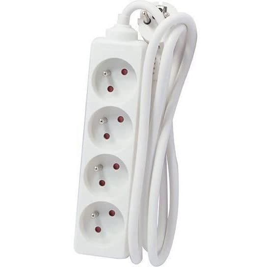 CHACON 4-Outlet Power Strip - 16A - 5 m - White