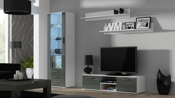 Cama TV Stand SOHO 140 White/Grey Gloss