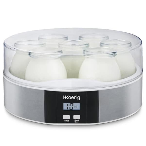 HKoeNIG Yogurt Maker - ELY70 - 7 x 160 ml Jars - Programmable 15 Hours - 15W