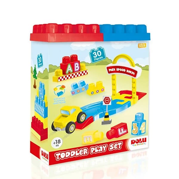 Dolu Blocks Road Track Playset 30-piece