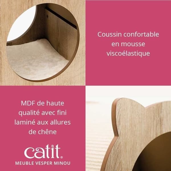 CATIT Cat Scratching Post Vesper Minou Replaceable Sisal Mat Oak Finish