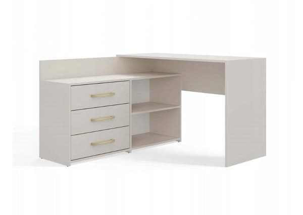 Dany Kashmir Corner Desk Set with 3 Drawers Model DANY