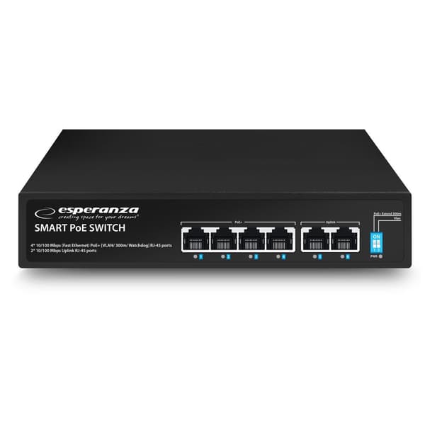 Esperanza ENS105 6-Port PoE Switch 10/100 60W