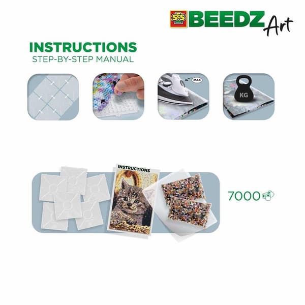 SES Creative Beedz Art Iron-on Beads Kitten 7000 Pieces
