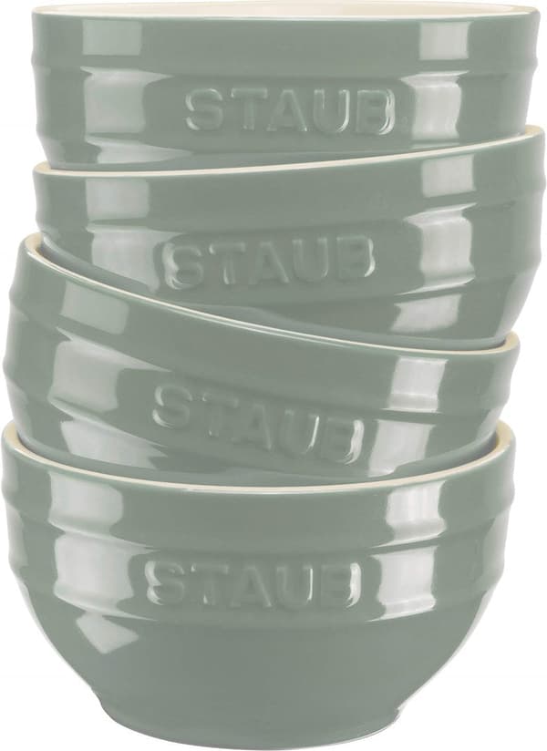 STAUB SERVING Set of 4 Bowls 14cm Eucalyptus