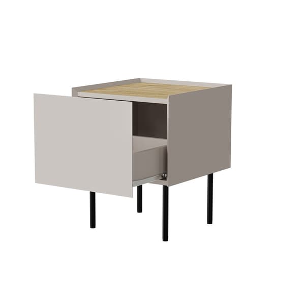 Cama Bedside Table 2 pcs. FELLINI 40x41x60 Cashmere + Oiled Oak Top