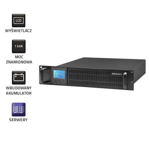 Qoltec UPS RACK 1KVA 800W LCD