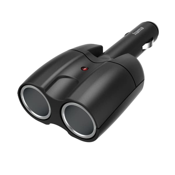Hama 2-Way Cigarette Lighter Splitter 180° Hinged 12V