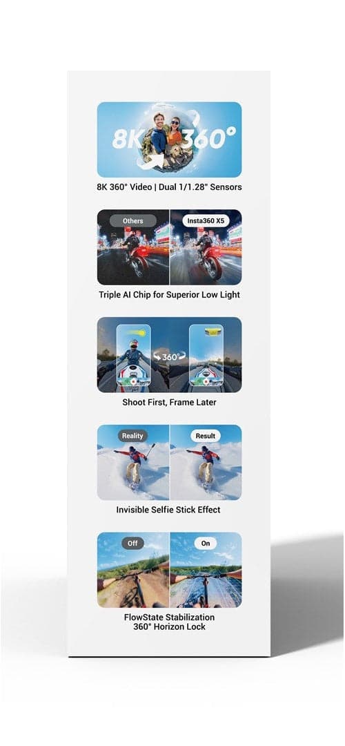 INSTA360 X5 360° Action Camera 8K Waterproof