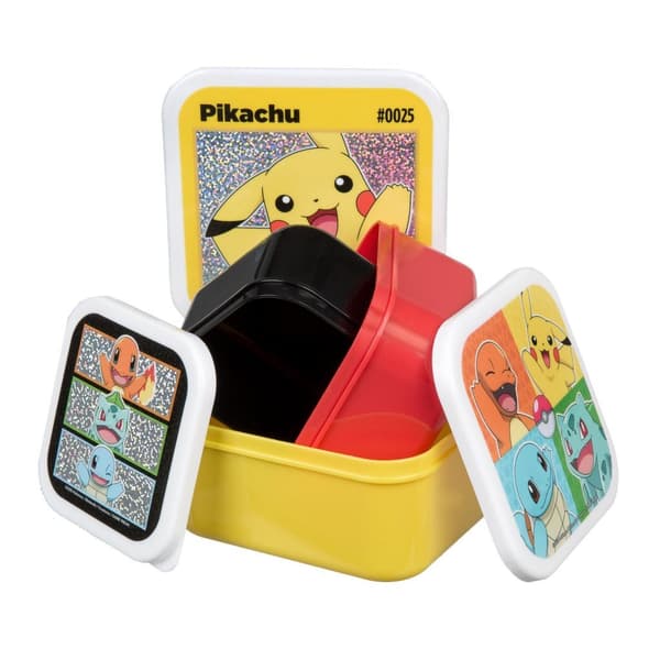 Pokémon Snack Boxes 3-Piece Set Red/Black/Yellow