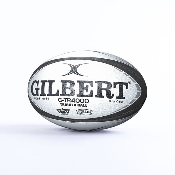 GILBERT Training Rugby Ball - GTR4000 - Black - Size 3