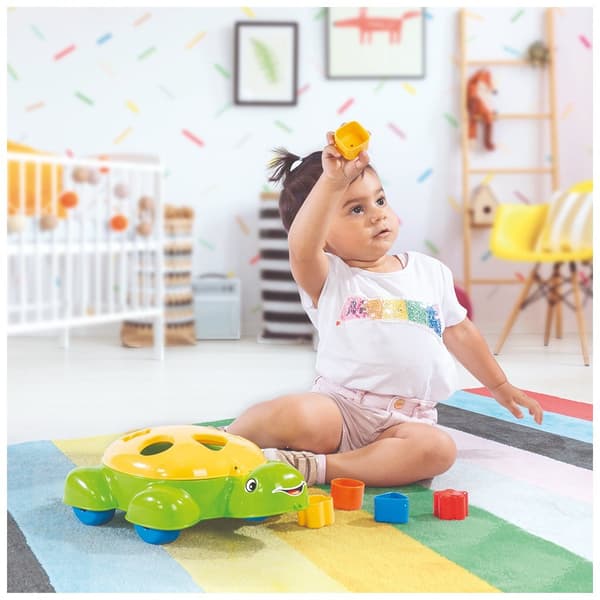 Dolu Shape Sorter Turtle with 10 Shapes - Suitable for Children from 12 Months
