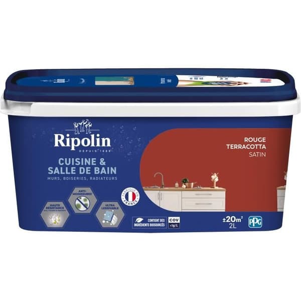 Ripolin Kitchen and Bathroom Paint - Terracotta Red - 2 L